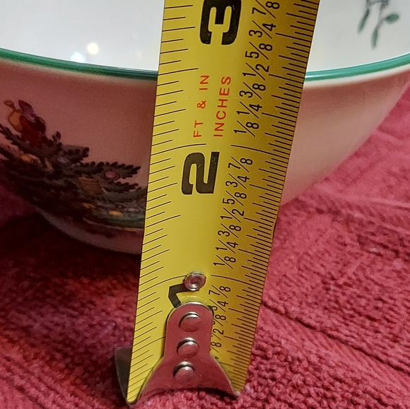 Spode England Christmas Tree Nut Bowl S3324 Holly Green Rim Santa 5.5" X 2.5" - Picture 4 of 13